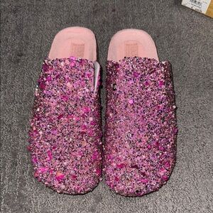 Pink Glitter Slides